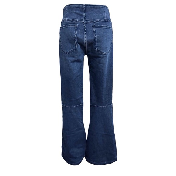 Free People Penny Pull-On Flare Jeans Echo Blue Bell Bottoms Size 28 - Picture 8 of 14